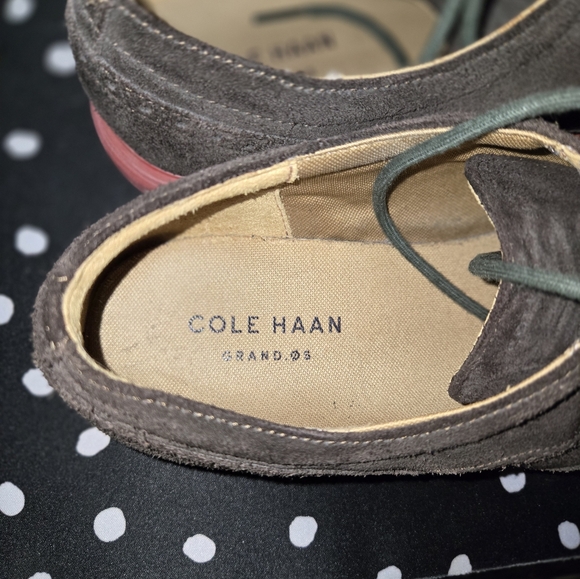 Cole Haan Black Suede Wingtips - Picture 4 of 5